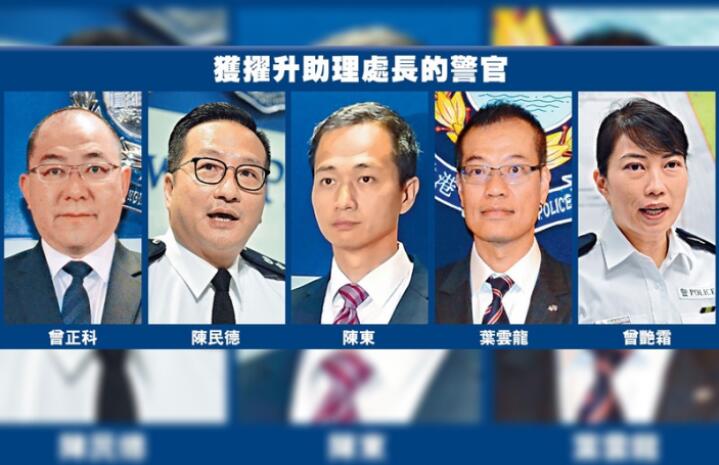 消息指警隊5名總警司下月擢升助理處長