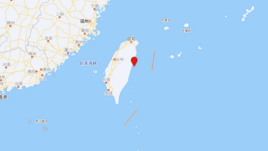 台灣花蓮縣海域發生5.0級地震 震源深度20千米