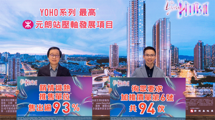 【港樓】The YOHO Hub II加推94伙 部分單位加價1%