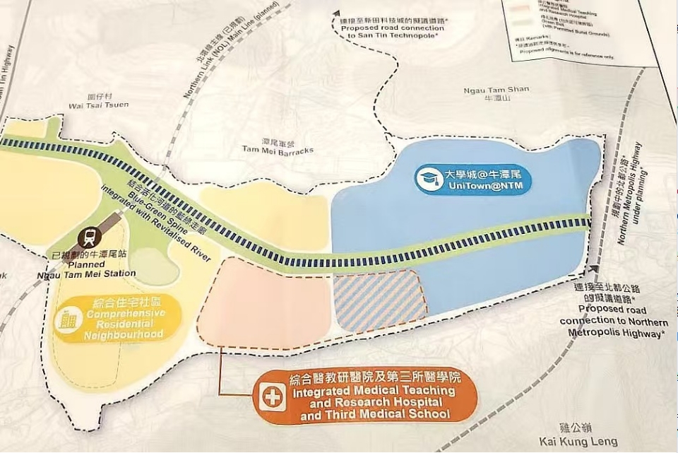 政府公布規劃牛潭尾發展方案 36%用地發展大學城及第三所醫學院